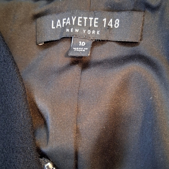 LAFAYETTE 148 NY Black Sleeveless Carlina Zip Front A-Line Dress Size 10 - Picture 7 of 9
